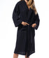 Waffle Weave Hooded Long Robe Square Pattern