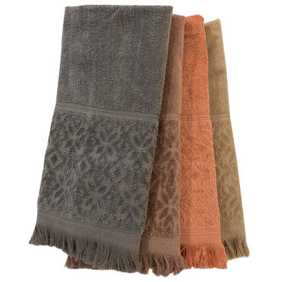 Wholesale Jacquard Fringe Hand Towels (96 pcs)