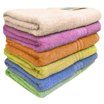 Wholesale 27" x 52" Cotton Assorted colors Everyday Bath Towels (36 pcs)