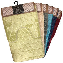 Wholesale 100% Polyester 2 Pc Memory Foam Bath Mat Set