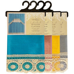 Wholesale Solid faux silk lace Window Curtain Set