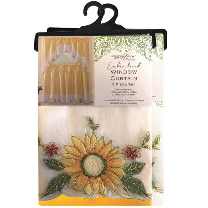 Wholesale 100% Polyester Embroidered Window Curtain Set