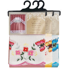 Wholesale Window butterfly and flower design Curtain Set