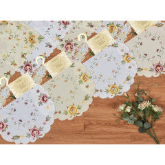 Wholesale pink and yellow round shape Embroidered Doily