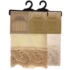 Wholesale luxury style lace Embroidered Window Curtain Set