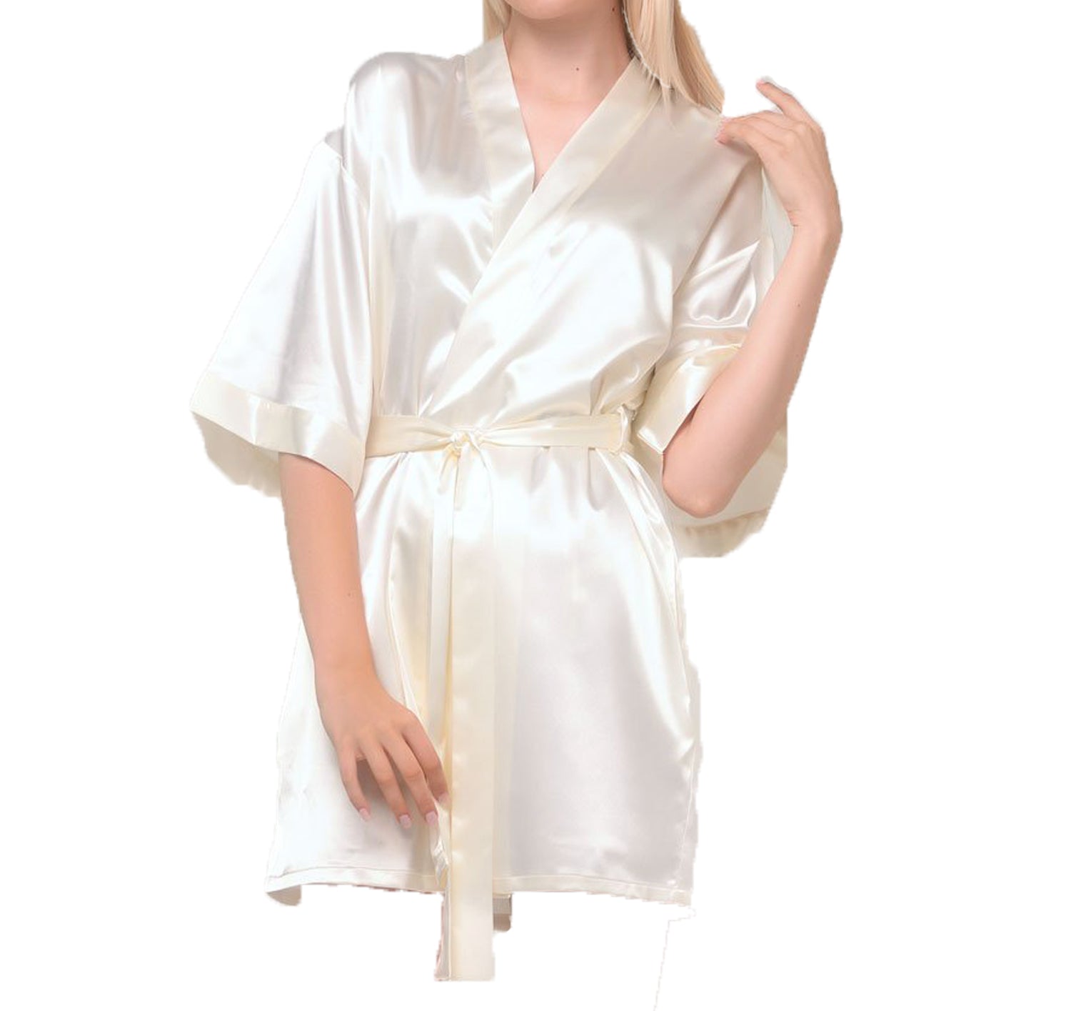 Satin Kimono Short Robe