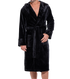 Black Men's Bathrobe with Hood