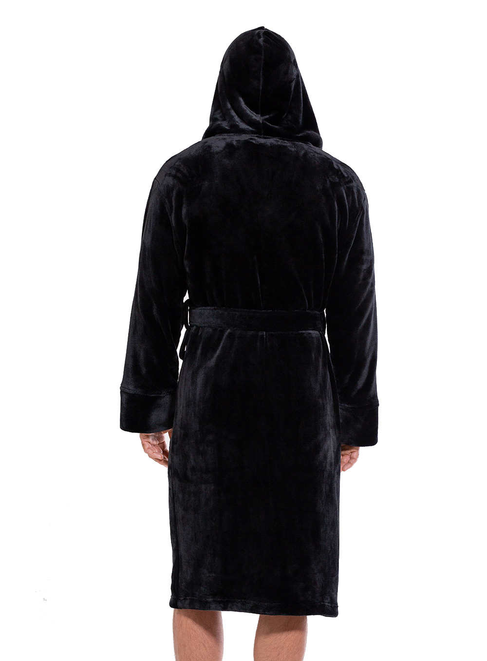 Black Men's Bathrobe with Hood