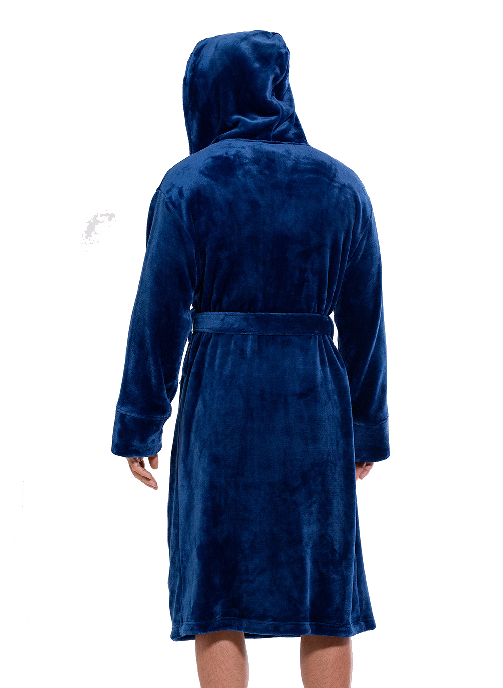 Blue Men's Bathrobe with Hood