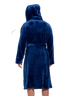 Blue Men's Bathrobe with Hood