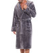 Grey Men's Bathrobe with Hood