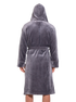 Grey Men's Bathrobe with Hood