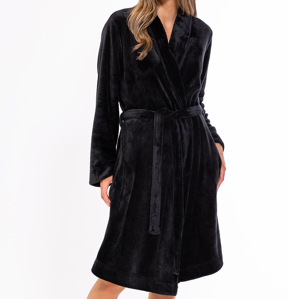 Super Soft Lightweight Plush Shawl Short Women's Robe Alpha Cotton