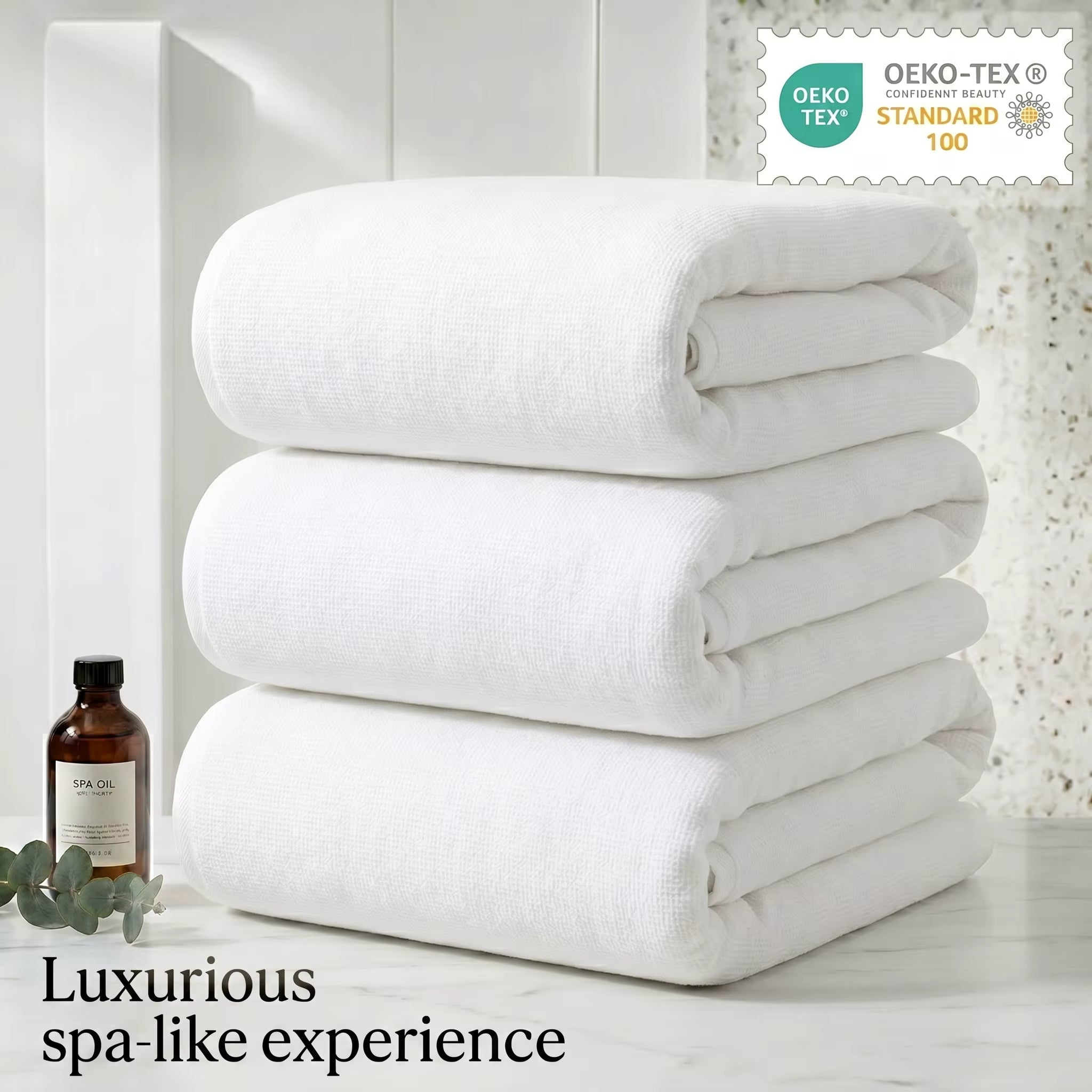 Luxury Hotel & Spa White Towels 100% Cotton Bath, Hand & Face Towels