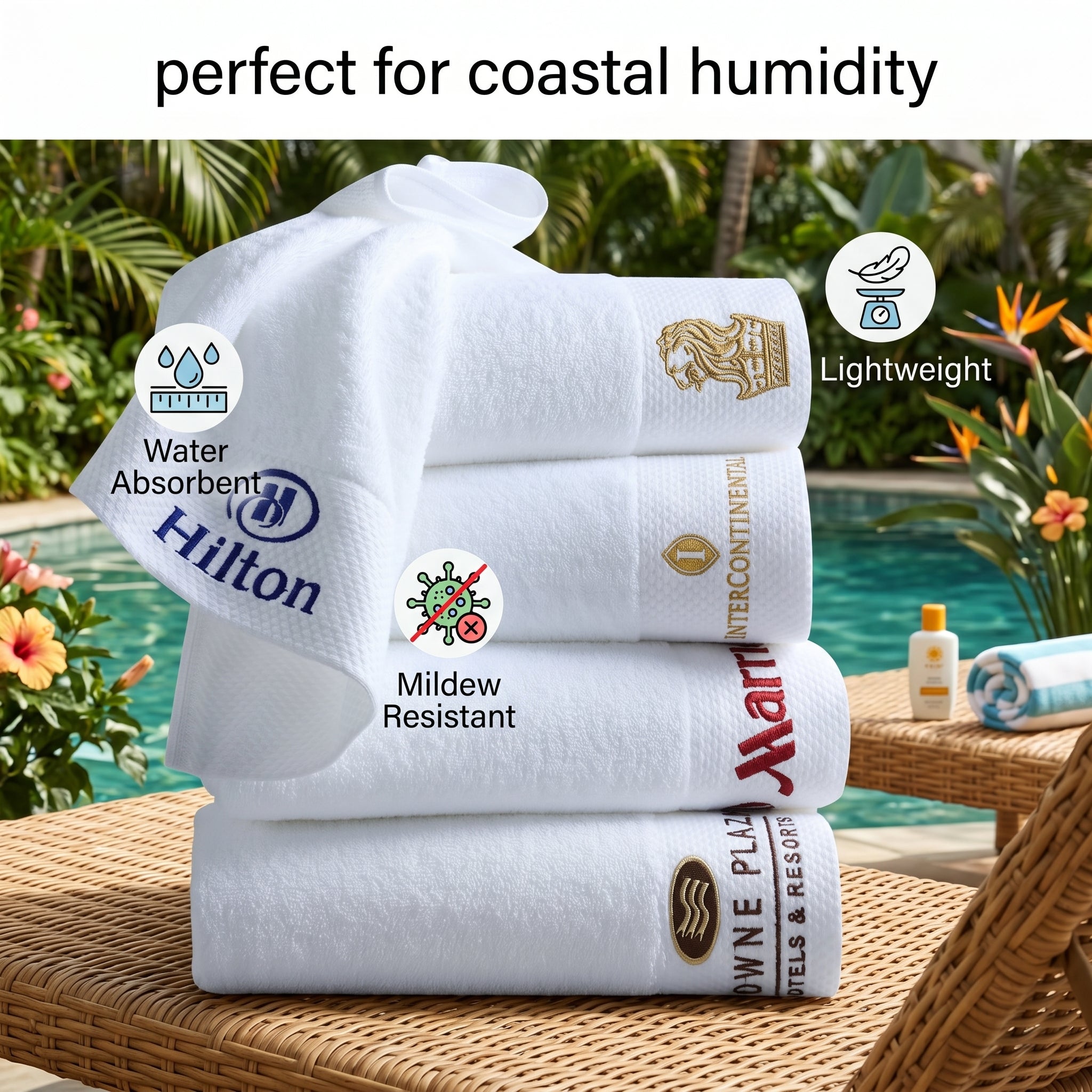 Luxury Hotel & Spa White Towels – 100% Cotton Bath, Hand & Face Towels