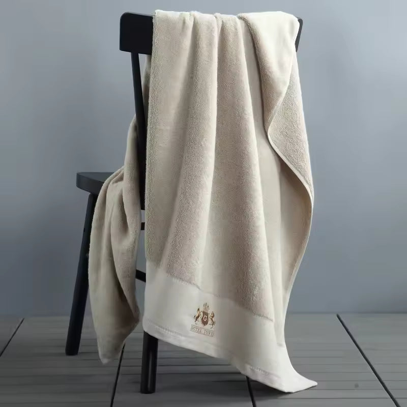 RoyalComfort Luxury 100% Cotton Custom Logo Embroidered Hotel Face Hand Bath Towel Set