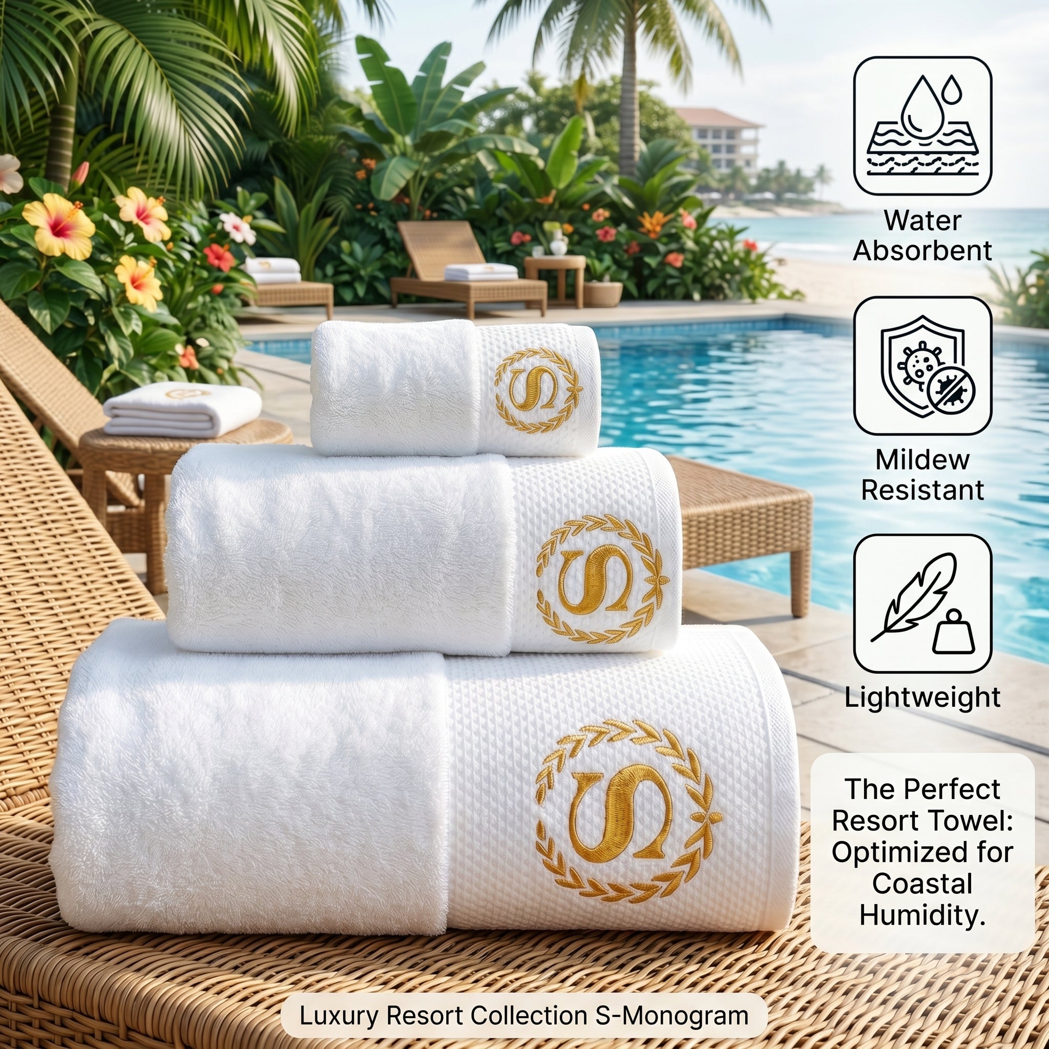 Luxury Hotel & Spa White Towels – 100% Cotton Bath, Hand & Face Towels