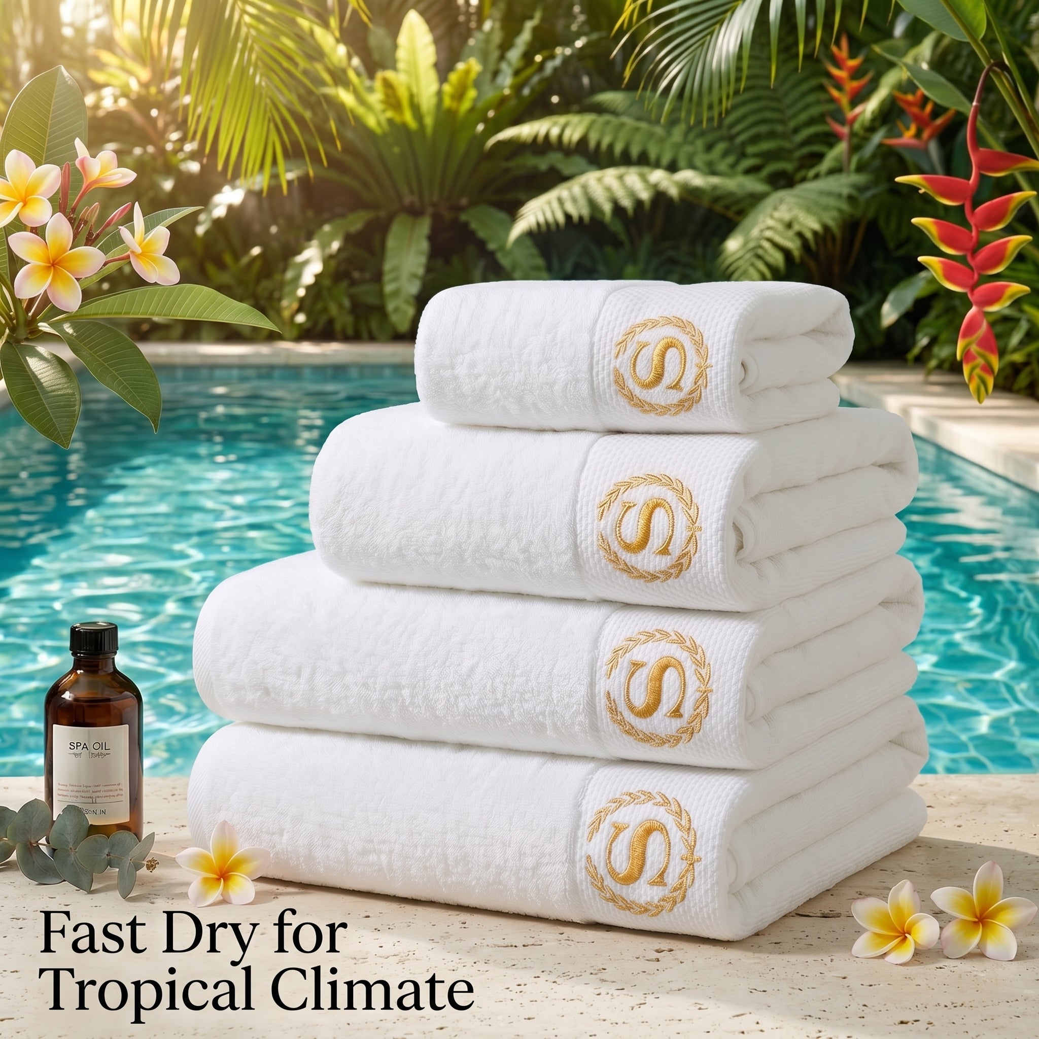 Luxury Hotel & Spa White Towels – 100% Cotton Bath, Hand & Face Towels