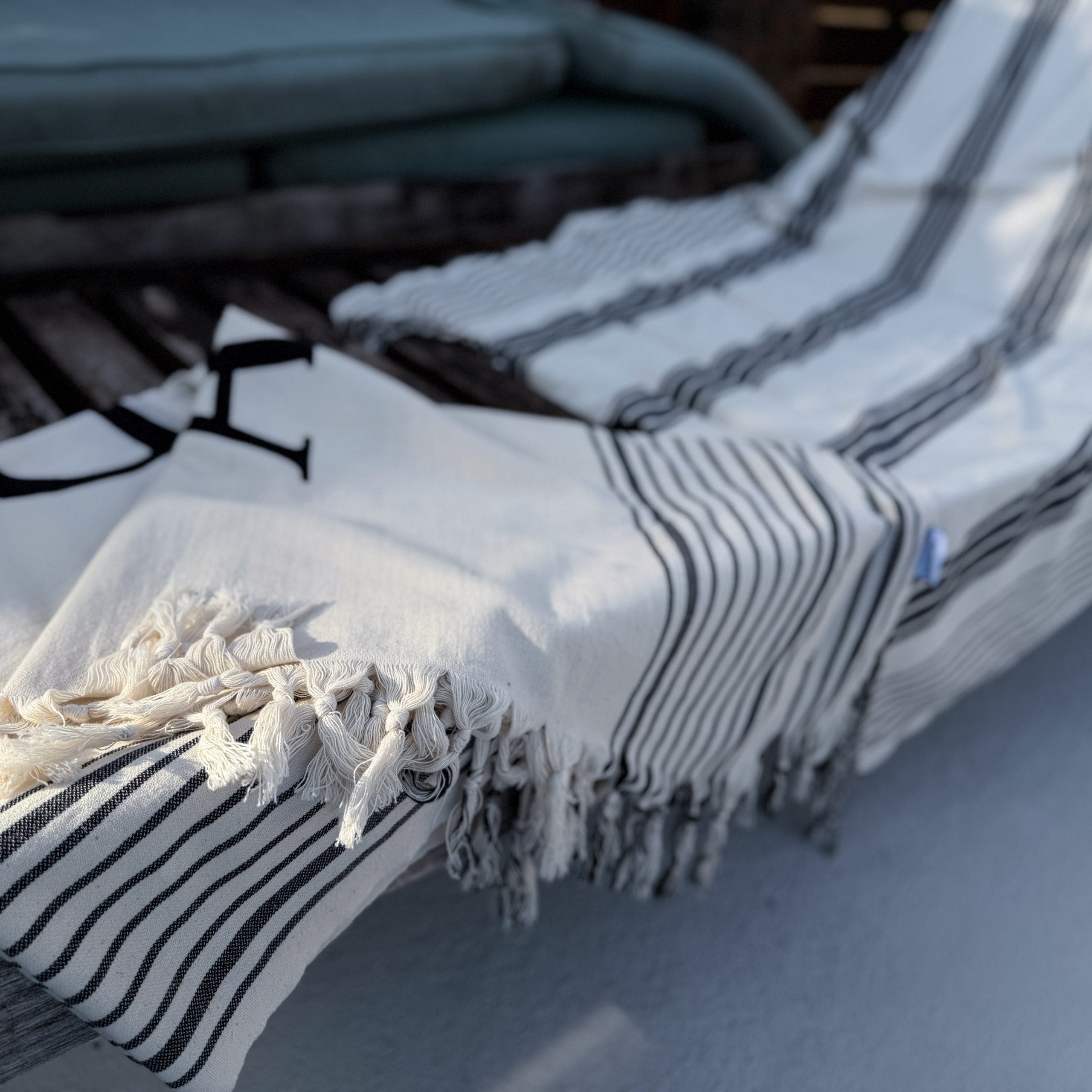 Wholesale Premium Ivory Shore Multi Stripe Peshtemal Towel