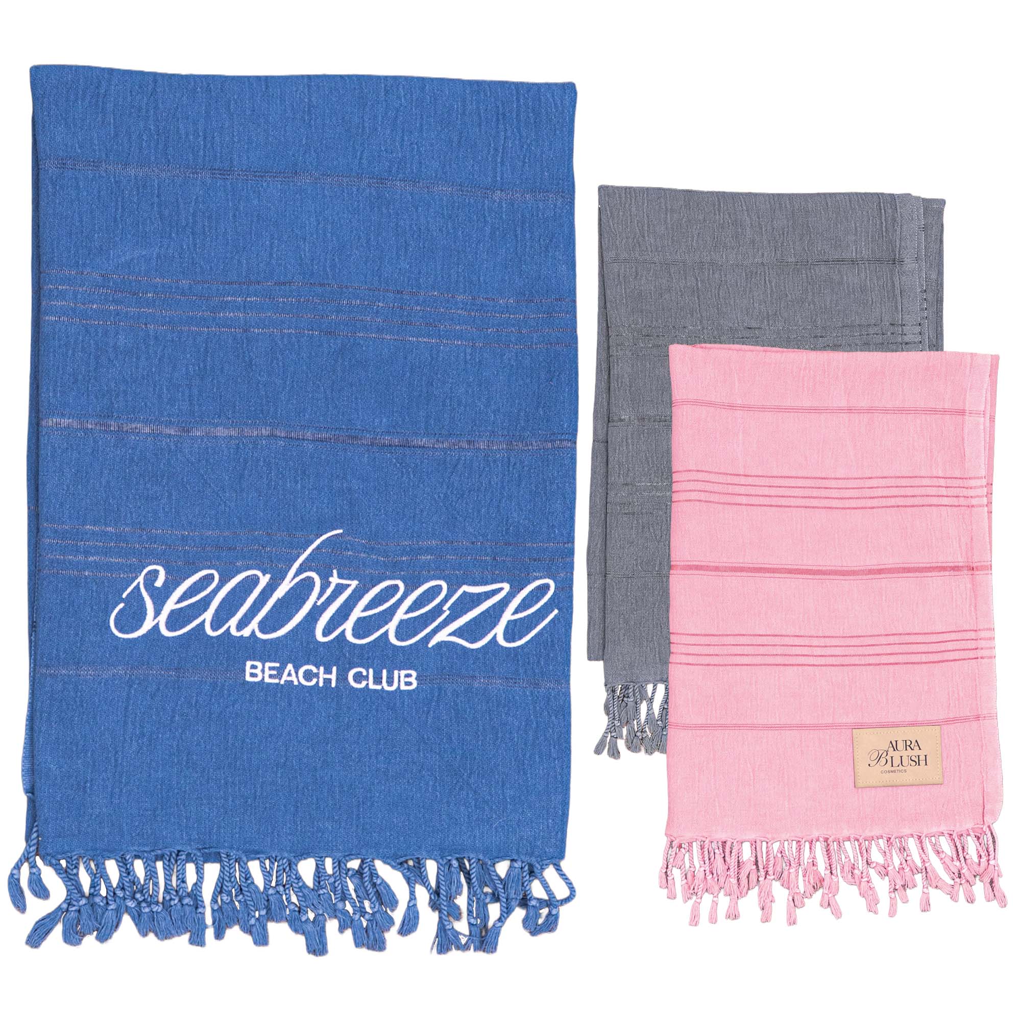 Wholesale Logo Printed Stone Washed Demin Peshtemal Towel