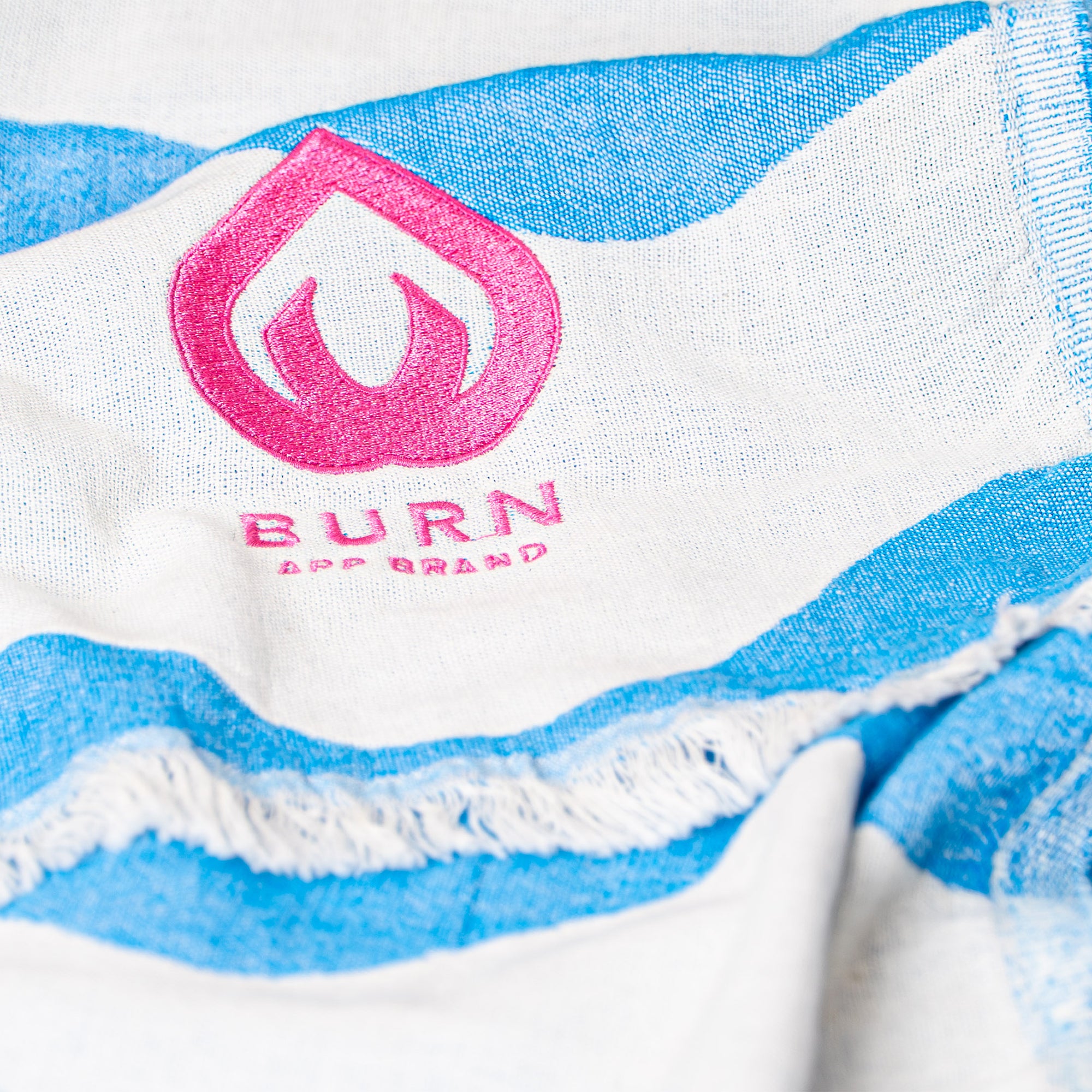 Bulk Embroidered Wavy Stripes Double Faced Peshtemal Towel