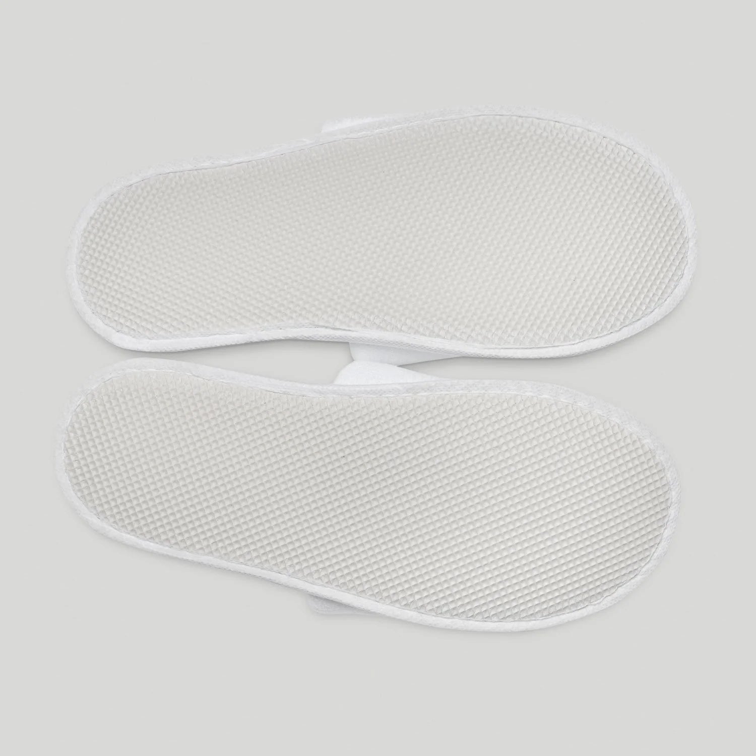 White Closed Toe Adult Fleece Warm Slippers - 6 pack