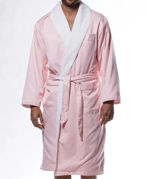 Pink Luxury Microfiber Plush Lined Mens Robe