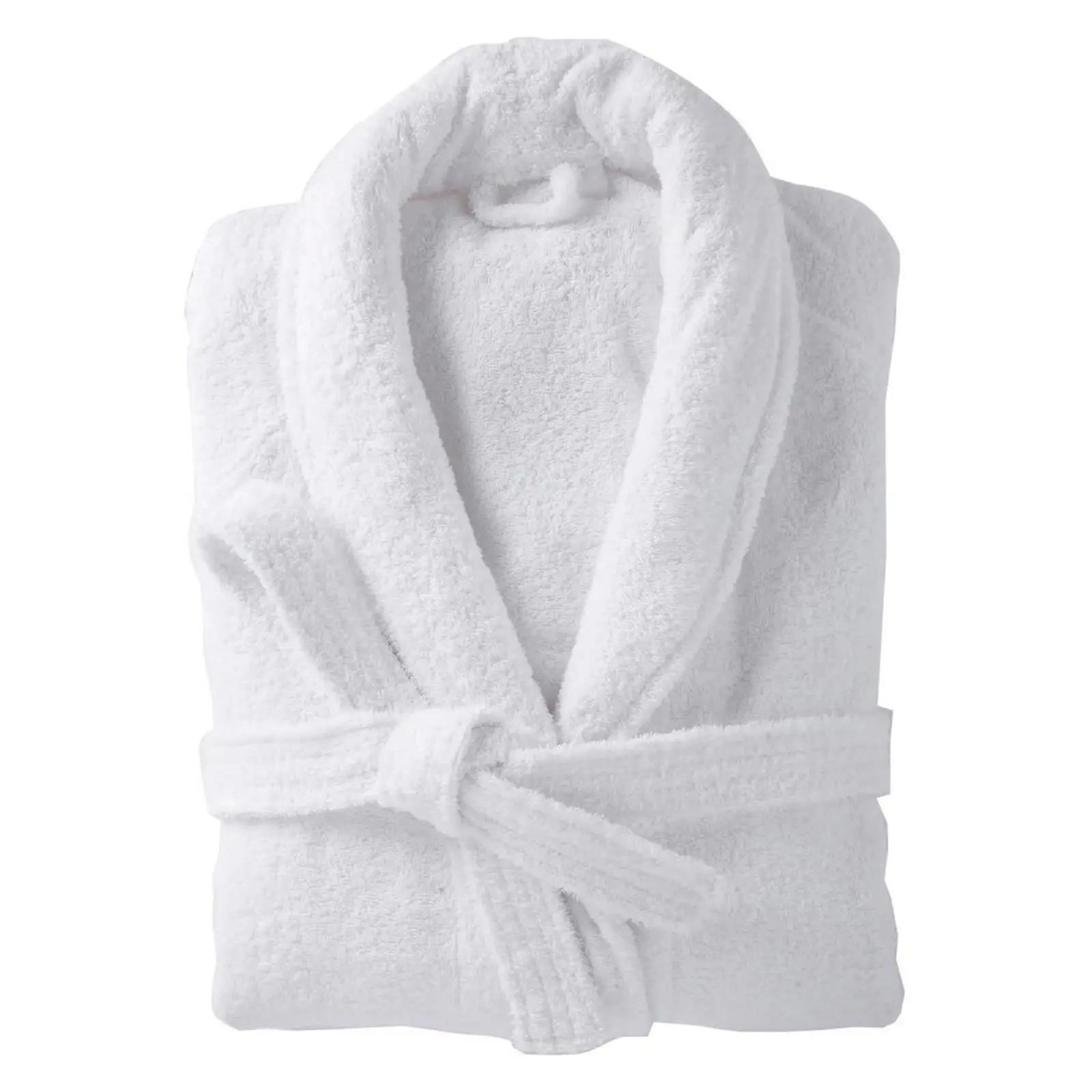 Luxe Shawl Collar Cotton Hotel Spa Velour Waffle Terry Bathrobe Long Length