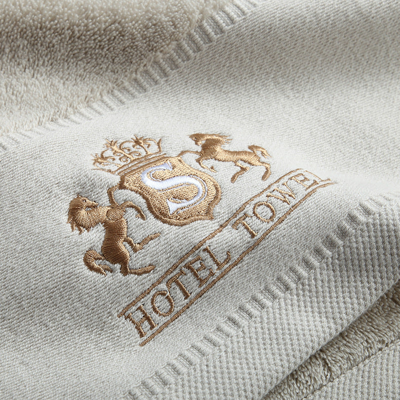 RoyalComfort Luxury 100% Cotton Custom Logo Embroidered Hotel Face Hand Bath Towel Set