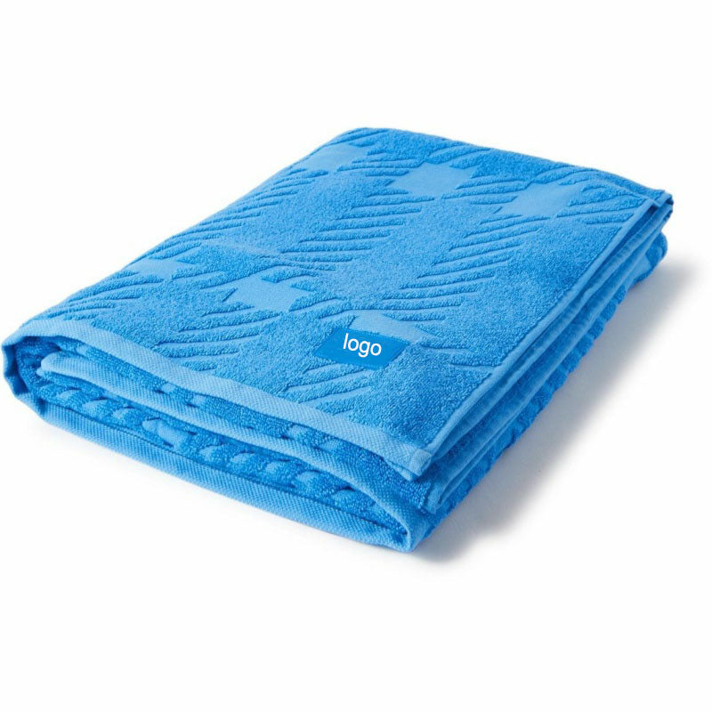 CoastLuxe Custom Embossed High Low Weave Velour Terry 100% Cotton Jacquard Beach Towel