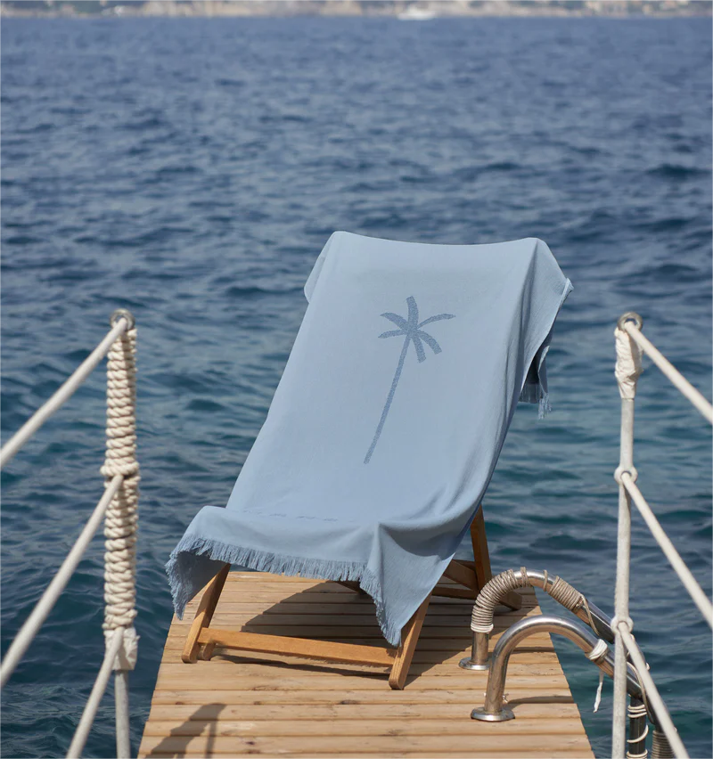CoastLuxe Custom Embossed High Low Weave Velour Terry 100% Cotton Jacquard Beach Towel