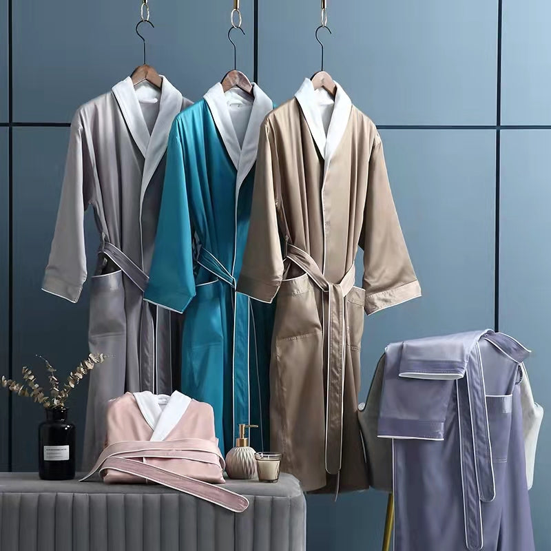 Royal Custom Logo Cotton Waffle Hooded Luxury Hotel Bathrobe