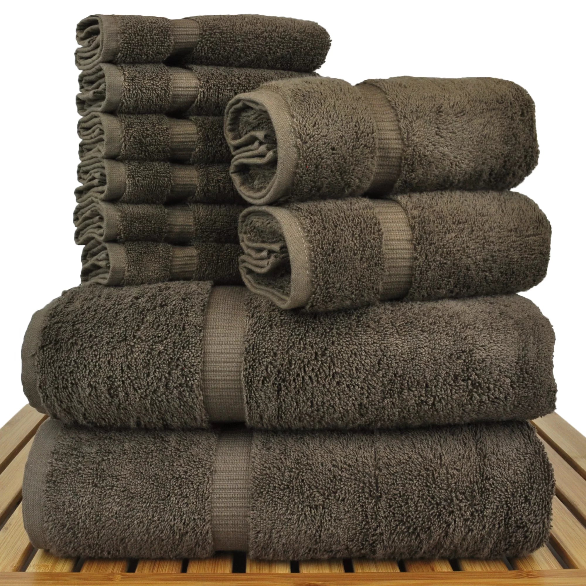 Premium Cotton Hotel Towel Set with German Embroidery Logo and Satin Border