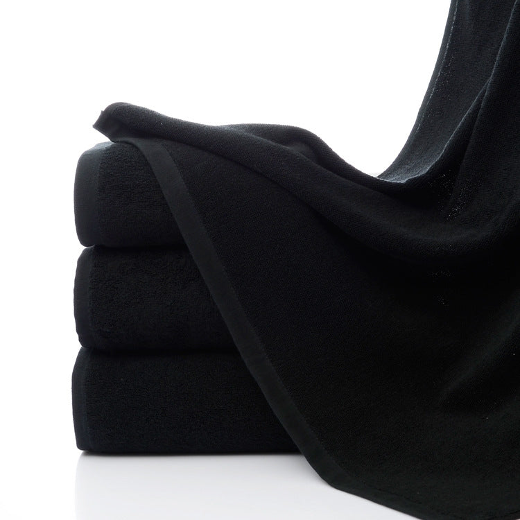 StyleCare Custom Logo 100% Cotton Black Salon Towel for Hairdressing, Barbershop & Spa Use