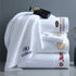 Elite Customized Logo White 100% Cotton Hotel Hand & Bath Towel Set for Hotels & Spas