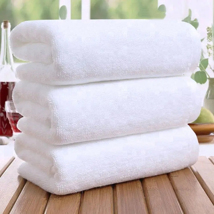 Elite Customized Logo White 100% Cotton Hotel Hand & Bath Towel Set for Hotels & Spas