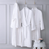 Luxe Shawl Collar Cotton Hotel Spa Velour Waffle Terry Bathrobe Long Length
