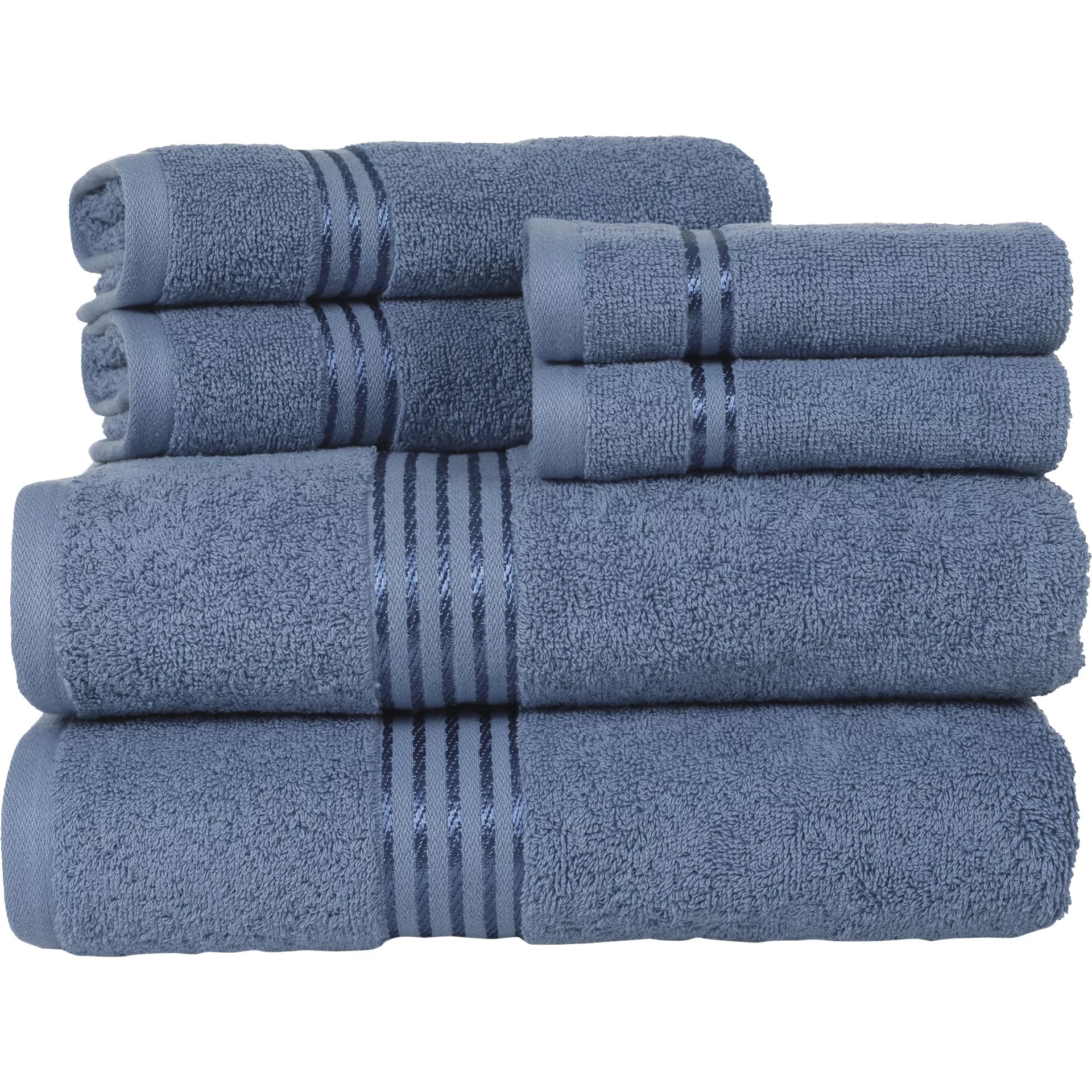 Premium Cotton Hotel Towel Set with German Embroidery Logo and Satin Border