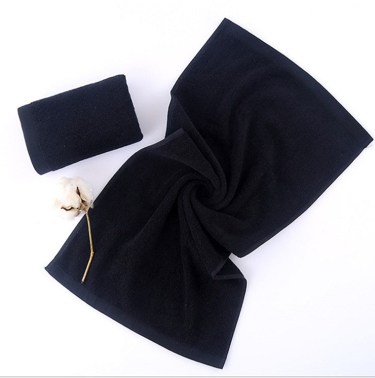 StyleCare Custom Logo 100% Cotton Black Salon Towel for Hairdressing, Barbershop & Spa Use