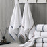 AquaLuxe Custom Embroidered Logo White 100% Cotton Luxury Hotel Bath Face & Hand Towel Set