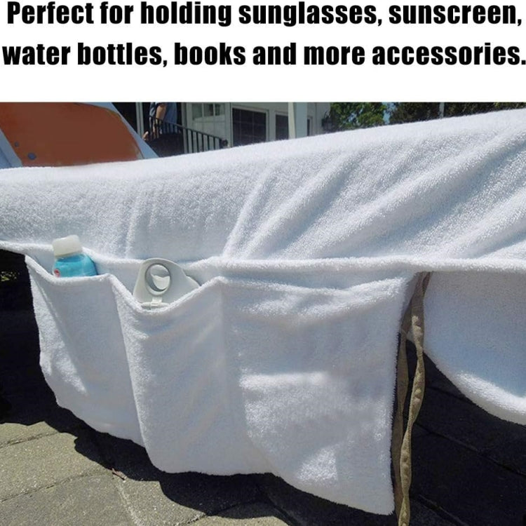 Premium Cotton Terry Sun Lounger Towel Cover with Customized Side Pockets