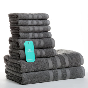 Grey 8 Piece Towel Set