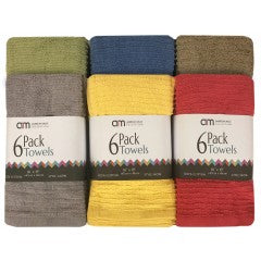 Wholesale 6 Pack 16" x 19" cotton Assorted color Towels