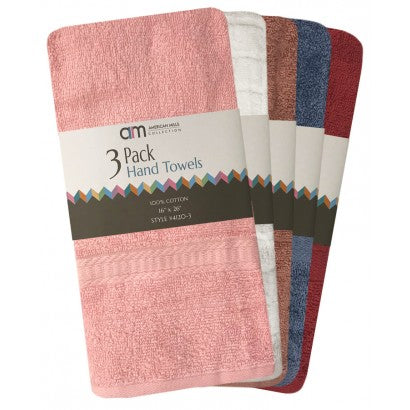 Wholesale 3 Pack 16" x 26" assorted Hand Towels