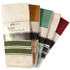 Wholesale 3 Pack Assorted multicolor stripes Kitchen Towel