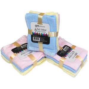 Wholesale 10" x 14" Assorted colors Velour Wash Cloth (72 pack)