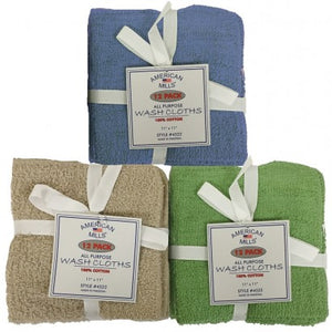 Wholesale 11" x 11 Earth Color Washcloths (36 Pack)