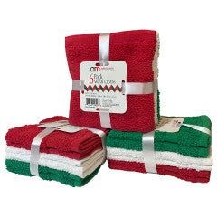 Wholesale 6 Pack Holiday colors Wash Cloths