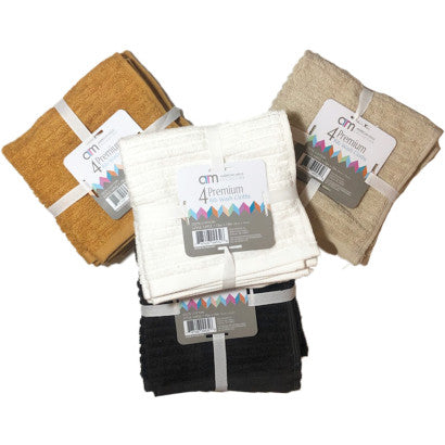 Wholesale Premium Cotton Ribbed Wash Cloths (48 pack)