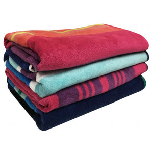 Wholesale 30" x 60" Velour Assorted colors Beach Towel (36 pcs)